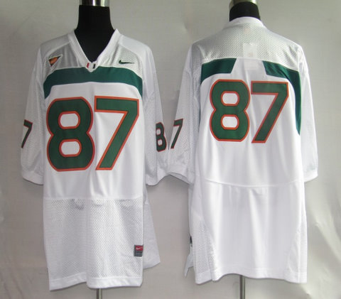 Miami Hurricanes Jersey NCAA jerseys 87# White jersey Miami Hurricanes Jersey NCAA jerseys 87# White jersey