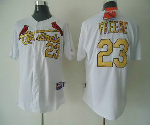 st.louis cardinals #23 freese white[gold number]