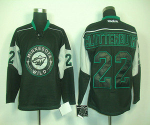 Minnesota Wild 22 clutterbuck black ice nhl jerseys