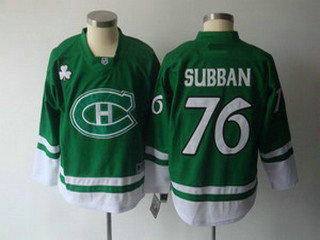 NHL jerseys 2011 St Pattys Day Montreal Canadiens 76 SUBBAN Green Jerseys