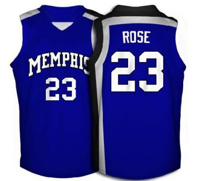 NBA NCAA Memphis Tigers 23 Derrick Rose Blue Jersey