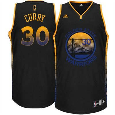 Golden State Warriors Vibe adidas Stephen Curry Swingman Black Jersey