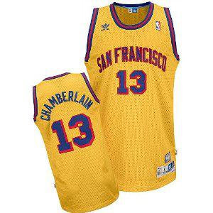 San Francisco Warriors 13 Wilt Chamberlain Yellow Soul Swingman Jersey