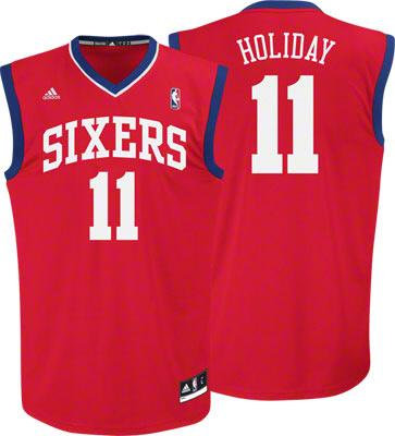 Philadelphia 76ers #11 Jrue Holiday Red Jersey Philadelphia 76ers #11 Jrue Holiday Red Jersey