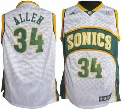 Seattle Supersonics 34 Ray Allen Soul Swingman Home White Jersey Seattle Supersonics 34 Ray Allen Soul Swingman Home White Jersey