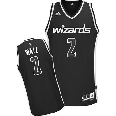 Washington Wizards #2 John Wall Black & White Swingman Jersey adidas Black