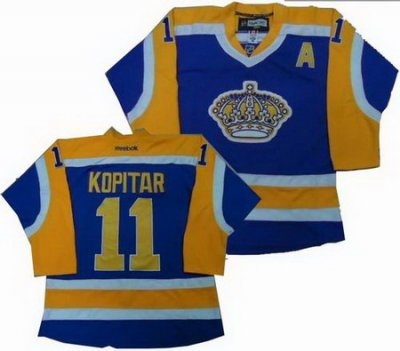 Los Angeles Kings 11 Anze Kopitar yellow purple Jersey