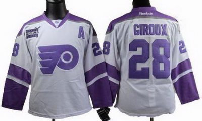 Women Philadelphia Flyers #28 CLAUDE GIROUX Fights Cancer white Jerseys Women Philadelphia Flyers #28 CLAUDE GIROUX Fights Cancer white Jerseys