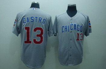 Chicago Cubs 13 Starlin castro grey jerseys