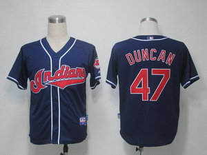 MLB Jerseys Cleveland Indians 47 Duncan Blue Cool Base
