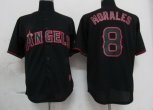 Los Angeles Angels #8 Kendry Morales Pitch Black Fashion Jersey