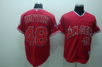 Los Angeles Angels 48 hunte red Jerseys all star Patch