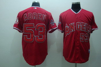 Los Angeles Angels 53 Bobby abreu red Jerseys cool base Los Angeles Angels 53 Bobby abreu red Jerseys cool base