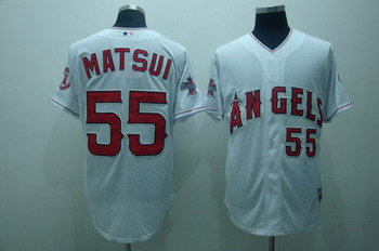 Los Angeles Angels 55 matsui white Jerseys W2010 All-Star Patch