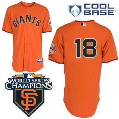 2010 World Series Champions San Francisco Giants 18 Cain Orange Jersey
