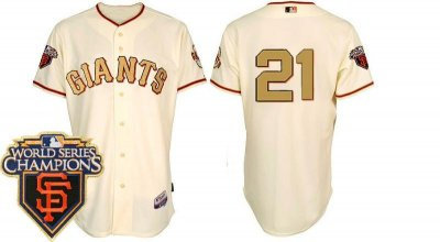 2010 World Series Champions San Francisco Giants 21 Freddy Sanchez Gold Program Jersey