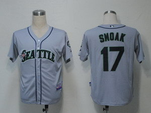 MLB Jerseys Seattle Mariners 17 Smoak Grey Cool Base