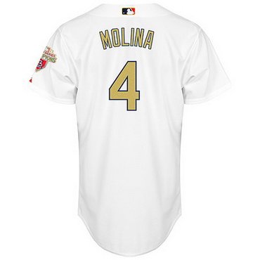 St. Louis Cardinals 4# Yadier Molina 2012 Commemorative Gold Jersey w2011 World Series Champions Patch