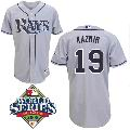 Tampa Bay Rays 19# Scott Kazmir gray Baseball Jersey 2008 world series patch