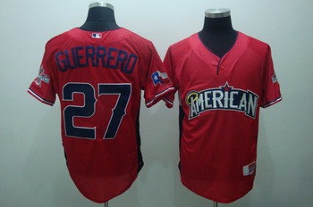 2010 All Star Texas Rangers 27 Vladimir Guerrero Red Jerseys Cool base Stitched MLB Jersey