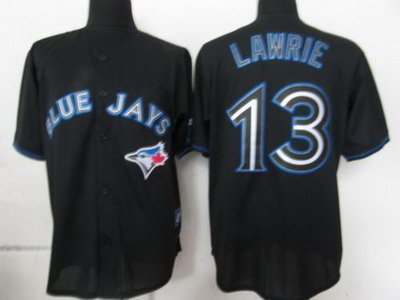 Toronto Blue Jays #13 Brett Lawrie Pitch Black Fashion Jersey