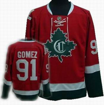 Montreal Canadiens #91 Scott Gomez Stitched Replithentic Red GREEN new CD Jersey
