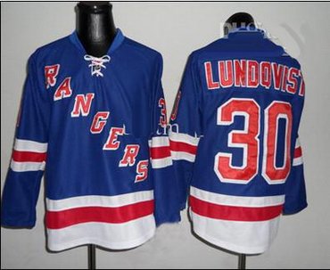 New York Rangers Jerseys #30 Lundovist Blue Jersey