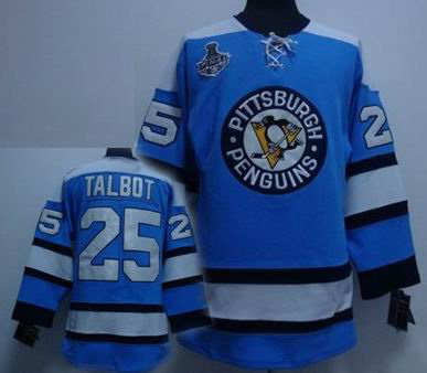 RBK  jerseys,Pittsburgh Penguins #25 TALBOT BLUE STANLEY CUP jerseys