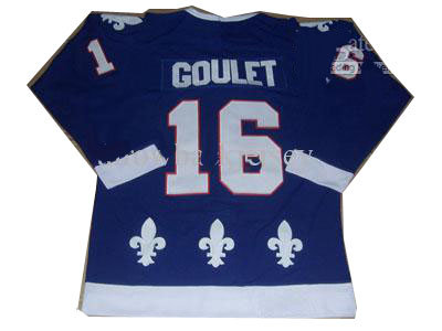 Quebec Nordiques #16 Michel Goulet Blue CCM Ice  Jersey