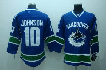 Vancouver Canucks 10 Johnson blue jersey Vancouver Canucks 10 Johnson blue jersey