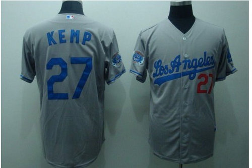 Youth Los Angeles Dodgers 27 Matt Kemp Grey jerseys