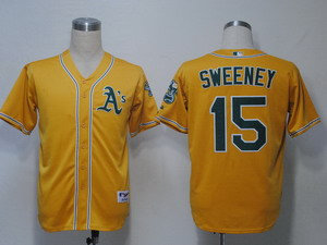 MLB Jerseys Oakland Athletics 15 Sweeney Yellow MLB Jerseys Oakland Athletics 15 Sweeney Yellow