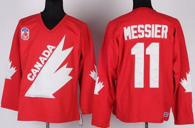 1991 Canada Olympic #11 Messier Red Throwback NHL Jerseys