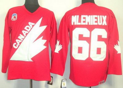 1991 Canada Olympic #66 Mario Mlemieux Red Throwback NHL Jerseys
