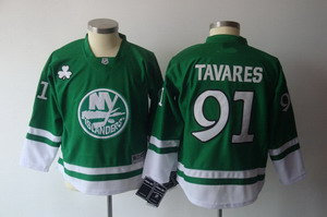 2011 St Pattys Day New York islanders 91 John Tavares Green Jerseys