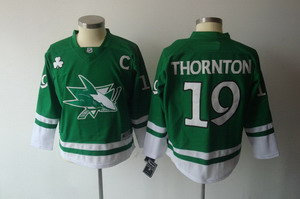 2011 St Pattys Day San Jose Sharks 19 Joe Thornton Green Jerseys