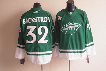 ST PARTYS DAY Minnesota Wild 32 BACKSTROM GREEN Jerseys