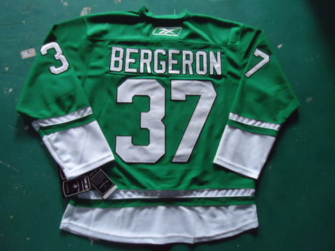ST PARTYS DAY NHL Boston Bruins 37 BERGERON green jerseys ST PARTYS DAY NHL Boston Bruins 37 BERGERON green jerseys