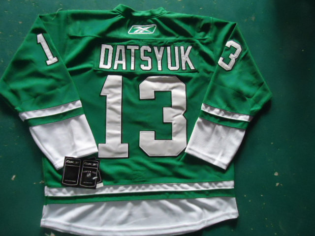 ST PARTYS DAY NHL Jersey Deroit Red wings 13 DATSYUK Green ST PARTYS DAY NHL Jersey Deroit Red wings 13 DATSYUK Green