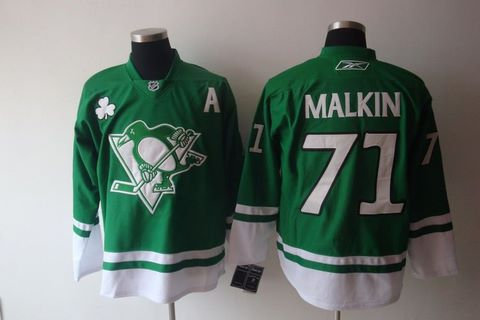ST PARTYS DAY NHL Pittsburgh Penguins 71 Evgeni Malkin green