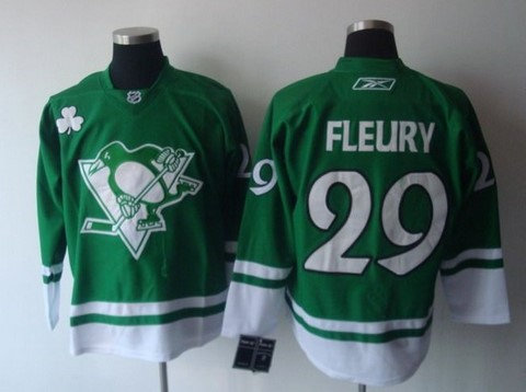 ST PARTYS DAY Pittsburgh Penguins 29 FLEURY green