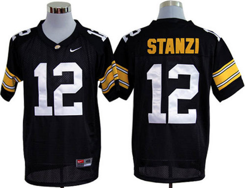 Hawkeyes #12 Stanzi Black Embroidered NCAA Jersey Hawkeyes #12 Stanzi Black Embroidered NCAA Jersey