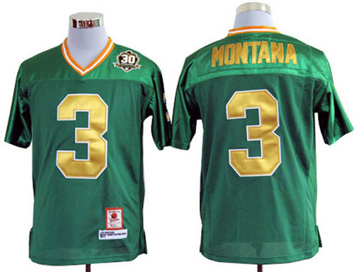Fighting Irish 3 Montana green Basketball Embroidered NCAA Jersey