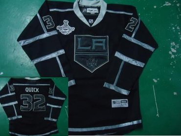 youth Los Angeles Kings 32 QUICK jerseys premier black champions patch 2012 youth Los Angeles Kings 32 QUICK jerseys premier black champions patch 2012