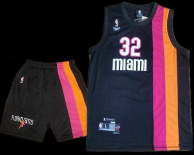 Miami Floridians 32 Shaquille O'Neal Black ABA Hardwood Classic Swingman Jersey & Shorts Suit Miami Floridians 32 Shaquille O'Neal Black ABA Hardwood Classic Swingman Jersey & Shorts Suit