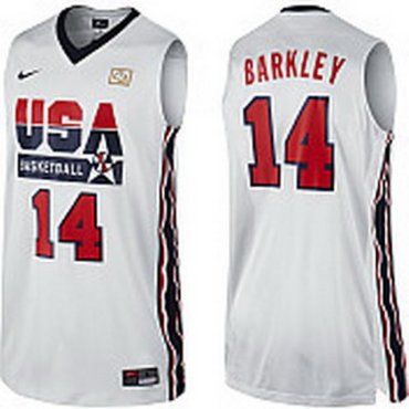 2012 USA #14 Charles Barkley 2012 USA Basketball Retro Jersey