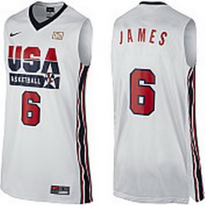 2012 USA #6 LeBron James 2012 USA Basketball Retro Jersey