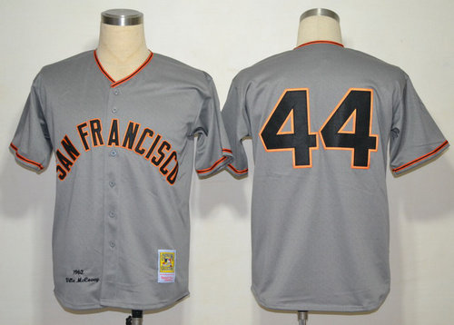 MLB San Francisco Giants 44 McCovey Grey Jerseys Cool base(1962) Stitched MLB Jersey