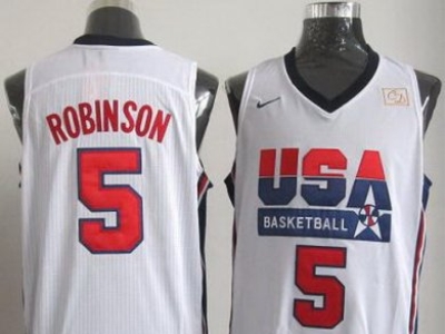 2012 USA Basketball Retro Jerseys 5# Robinson white Jerseys