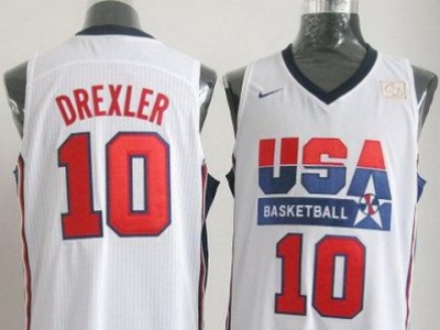 2012 USA Basketball Retro Jerseys 10# Drexler white Jerseys